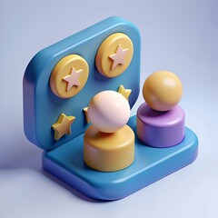 Sticker - A 3D illustration of a cute. colorful testimonial icon.