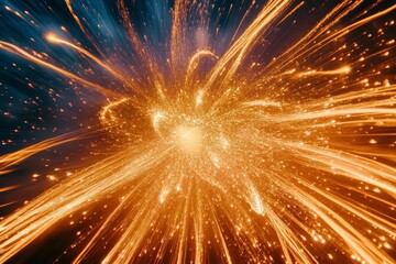 Aufkleber - A stunning image showing a vibrant explosion of light with bright sparks and trailing lines, creating a futuristic and dynamic representation of energy and brilliance.