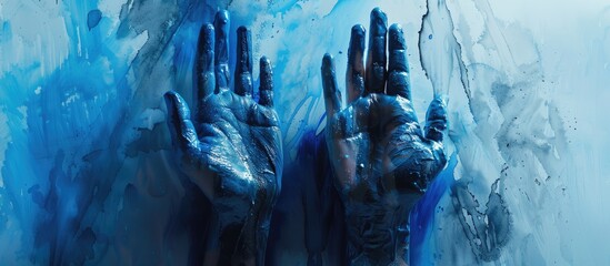 Poster - Create an image with a blue paint stroke in the copy space image