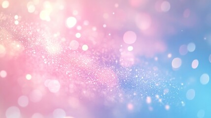 Poster - Bokeh light background in pink and blue, abstract and dreamy concept