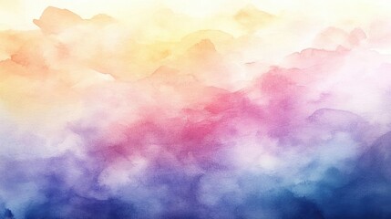 Poster - A soft, dreamy watercolor background with pastel hues blending together seamlessly, perfect for creative projects and designs.
