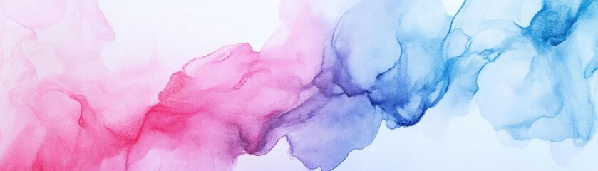 Aufkleber - A vibrant blend of pink and blue watercolor swirls, creating an artistic and dynamic background for various creative projects.