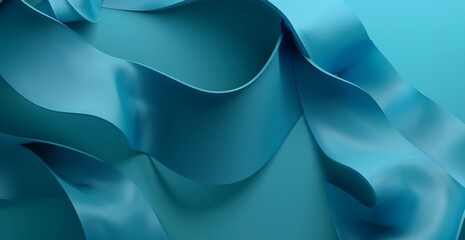 Poster - Abstract background. Windows wallpaper, 3D render, abstract background with blue curved shapes, dark turquoise color