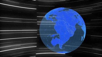 Poster - Animation of globe with network of connections over dark background