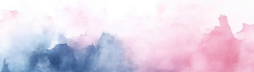 Poster - A beautiful watercolor texture showcasing soft pink and blue hues, perfect for backgrounds and artistic projects.