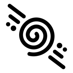 Canvas Print - Glyph icon of tribal spiral symbol 