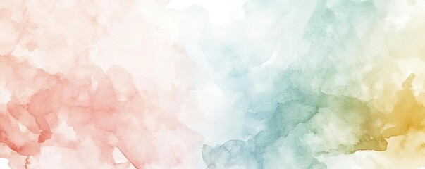 Poster - A vibrant watercolor abstract background featuring soft hues of red, green, and yellow, perfect for creative projects.