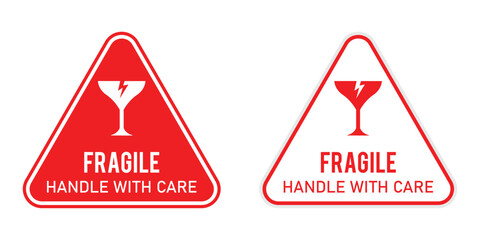 Poster - Fragile glass icon representing products that require careful handling due to delicate materials. Isolated on white background in eps 10.