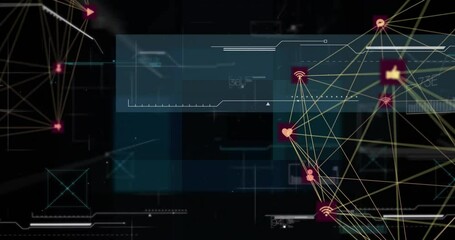 Poster - Animation of network of connections and data processing over globe