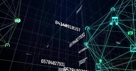 Poster - Animation of network of connections and data processing over globe