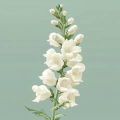 Wall Mural - vector graphic of a white snapdragon flower