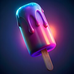 Wall Mural - A vibrant 3D ice cream stick icon. perfect for branding. apps. and websites.