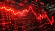 © LailaBee - Stock Market Data Visualization with Red Graphs and Digital Interface Showing Financial Trends