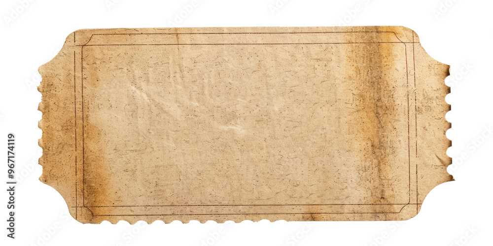 old paper ticket isolated on white or transparent png Stock Photo ...