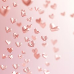 Poster - Abstract background with floating pink hearts.