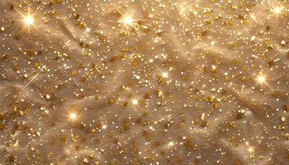 Luxurious golden glitter texture with sparkling stars for elegant and festive design backgrounds