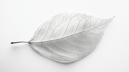 Wall Mural - A Single Delicate Skeleton Leaf Isolated on White