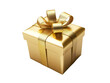 © Limitless Visions - presents Luxury gold gift box presents die cut without background.for celebration festival commercia
