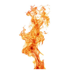 Poster - Flames dancing in the air, illuminating the space with a vibrant orange hue during a creative fire performance at dusk