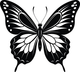 Wall Mural - black butterfly vector illustration silhouette, Print