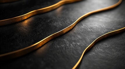 Poster - sleek black background modern with gentle light reflections