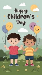 Children’s Day, Poster, children day, Happy Children’s Day, Banner, childrens day, Story. Illustration Art.
