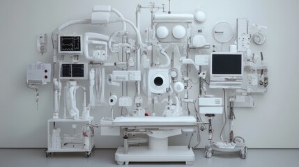 Poster - An Abstract Composition of Medical Equipment in White