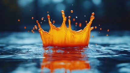 Poster - Orange Liquid Splash Crown