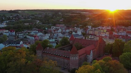 Wall Mural - Aerial scenery with the Teutonic Castle in Bytow, a former stronghold for Pomeranian dukes. Poland