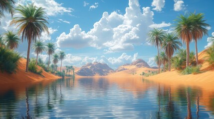 Wall Mural - Oasis in the Desert Landscape