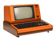 © Maria - an orange computer with a screen and keyboard