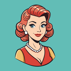 Wall Mural - woman face vector retro beauty illustration