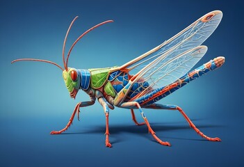 Giant Shield mantis closeup with self defense position on white background Shield mantis closeup