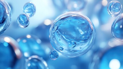 Abstract Blue Bubbles Background