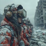 Post-Apocalyptic Soldiers in Snowy Ruins