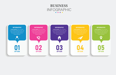 Infographic design template. Creative concept with 5 steps process