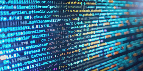 A close-up of a computer screen displaying lines of code, coding, software development, programming languages