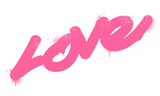 Realistic graffiti pink love text effect design