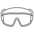 © Shapla - safety goggles outline coloring book page line art illustration digital drawing