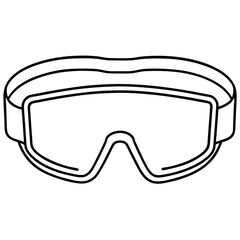 safety goggles outline coloring book page line art illustration digital drawing