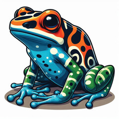 Cute Poison Dart Frog Vector Cartoon illustration