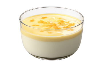 Wall Mural - Rendered 3D vanilla pudding , isolated on white background