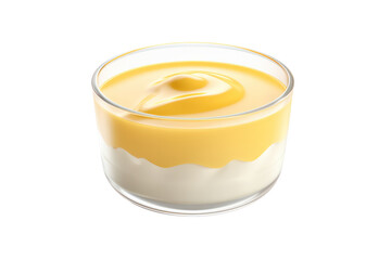 Wall Mural - Rendered 3D vanilla pudding , isolated on white background