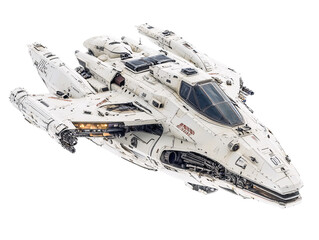 a white space ship with a white background