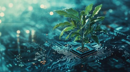A Green Future: Plant Sprouting on Motherboard