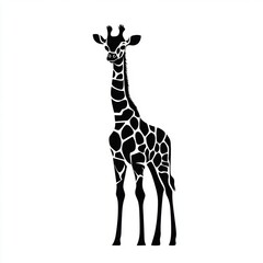 Poster - Silhouette of a giraffe standing tall.