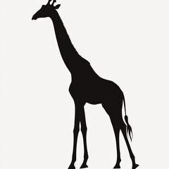 Poster - Silhouette of a giraffe standing tall.