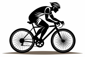 Poster - rider on bike silhouette icon vector, bike illustration