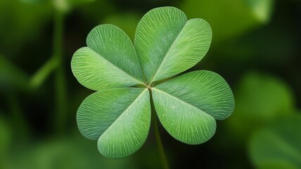 A four-leaf clover, a symbol of good luck. Rare and hard to find in nature.