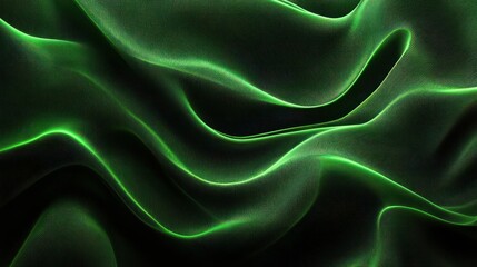 Wall Mural - Abstract Green Silk Drape